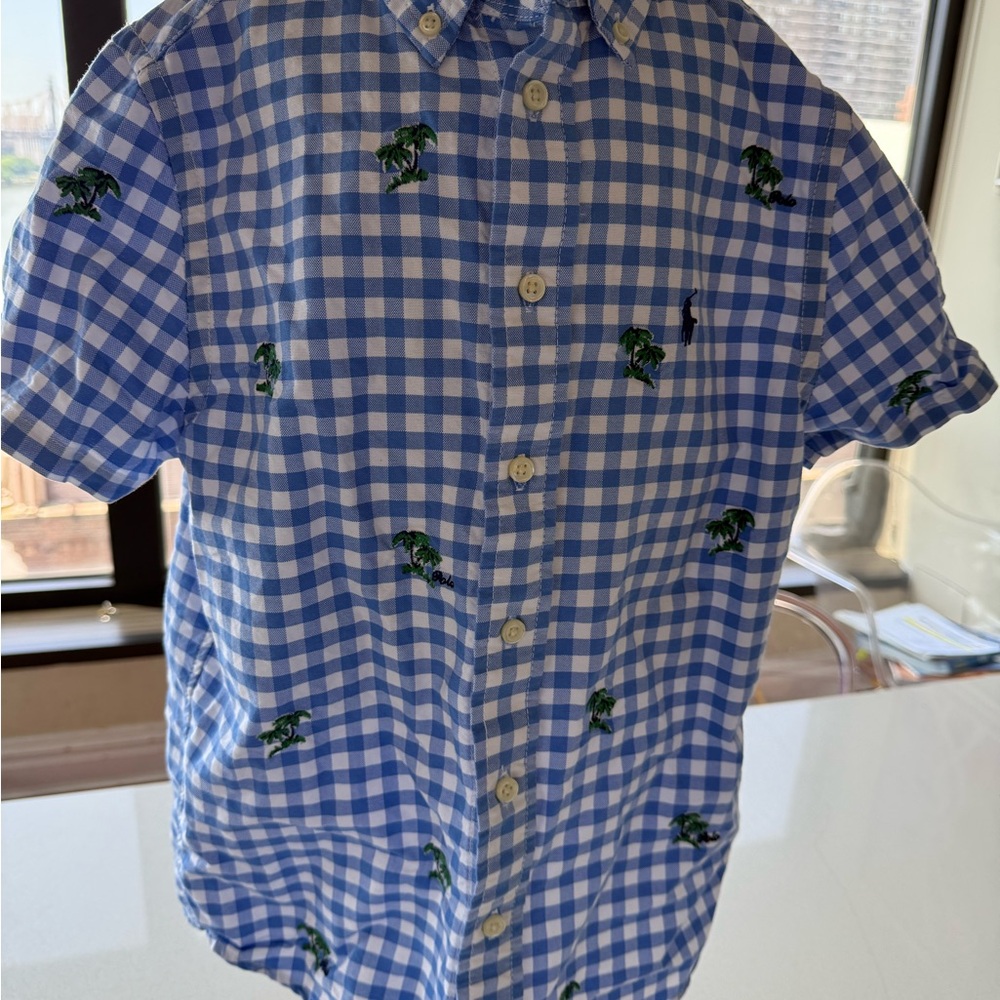 Polo by Ralph Lauren Blue and White Checkered Shirt